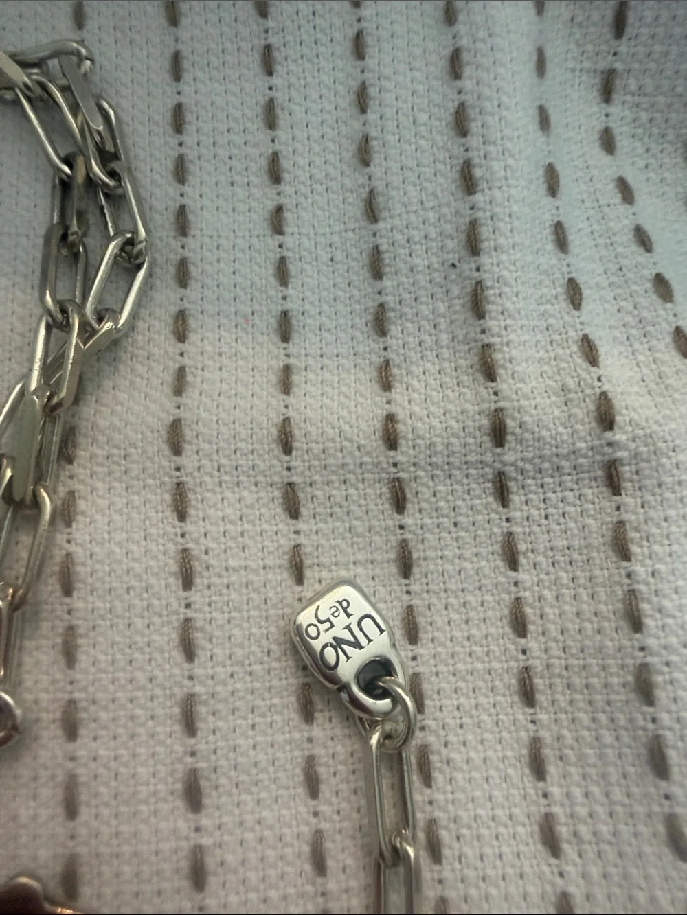 UNO de 50 Silver koi fish  Pendant Necklace